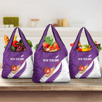 New Zealand Cricket Grocery Bag Kiwi Birds Haka Dance Purple Fern Sporty Style LT03 3-pack One Size Purple - Polynesian Pride
