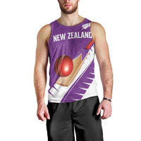 Custom New Zealand Cricket Men Tank Top Kiwi Birds Haka Dance Purple Fern Sporty Style LT03 - Polynesian Pride