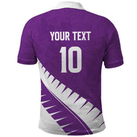 Custom New Zealand Cricket Polo Shirt Kiwi Birds Haka Dance Purple Fern Sporty Style LT03 - Polynesian Pride