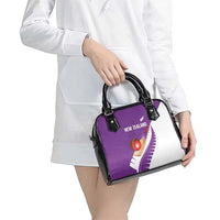 New Zealand Cricket Shoulder Handbag Kiwi Birds Haka Dance Purple Fern Sporty Style LT03 - Polynesian Pride