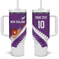 Custom New Zealand Cricket Tumbler With Handle Kiwi Birds Haka Dance Purple Fern Sporty Style LT03 One Size: 40 oz Purple - Polynesian Pride