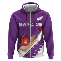 Custom New Zealand Cricket Zip Hoodie Kiwi Birds Haka Dance Purple Fern Sporty Style LT03 Zip Hoodie Purple - Polynesian Pride