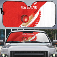 New Zealand Cricket Auto Sun Shade Kiwi Birds Haka Dance Red Fern Sporty Style LT03 Red - Polynesian Pride