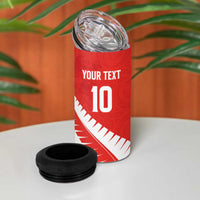 Custom New Zealand Cricket 4 in 1 Can Cooler Tumbler Kiwi Birds Haka Dance Red Fern Sporty Style LT03 - Polynesian Pride