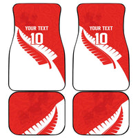 Custom New Zealand Cricket Car Mats Kiwi Birds Haka Dance Red Fern Sporty Style LT03 - Polynesian Pride