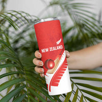 Custom New Zealand Cricket Skinny Tumbler Kiwi Birds Haka Dance Red Fern Sporty Style LT03 - Polynesian Pride