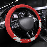 New Zealand Cricket Steering Wheel Cover Kiwi Birds Haka Dance Red Fern Sporty Style LT03 Universal Fit Red - Polynesian Pride