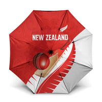 New Zealand Cricket Umbrella Kiwi Birds Haka Dance Red Fern Sporty Style LT03 One Size Folded 11.42 inch Opened Diameter 37.4 inch Red - Polynesian Pride