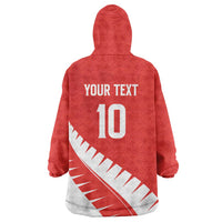 Custom New Zealand Cricket Wearable Blanket Hoodie Kiwi Birds Haka Dance Red Fern Sporty Style LT03 - Polynesian Pride