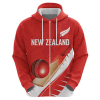 Custom New Zealand Cricket Zip Hoodie Kiwi Birds Haka Dance Red Fern Sporty Style LT03 - Polynesian Pride