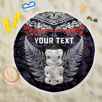 New Zealand Hei Tiki Beach Blanket Maori Purple Papua Shell Pattern LT03 One Size 150cm Purple - Polynesian Pride