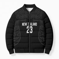 New Zealand Basketball Ta Moko Tribal Custom Bomber Puffer Jacket