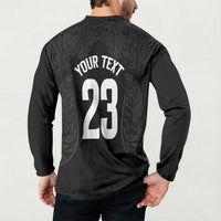 New Zealand Basketball Ta Moko Tribal Custom Button Sweatshirt