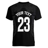 New Zealand Basketball Ta Moko Tribal Custom Women V-Neck T-Shirt LT03 - Polynesian Pride