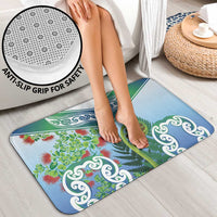Aotearoa New Zealand Natural Plants Bathroom Set Pohutukawa with Silver Ferns Koru Frond Maori Tattoos