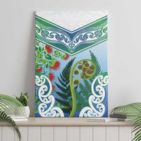Aotearoa New Zealand Natural Plants Canvas Wall Art Pohutukawa with Silver Ferns Koru Frond Maori Tattoos LT03 - Polynesian Pride