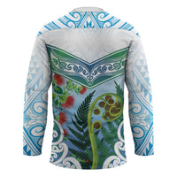 Aotearoa New Zealand Natural Plants Hockey Jersey Pohutukawa with Silver Ferns Koru Frond Maori Tattoos LT03 - Polynesian Pride