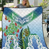 Aotearoa New Zealand Natural Plants Quilt Pohutukawa with Silver Ferns Koru Frond Maori Tattoos LT03 Multicolor - Polynesian Pride
