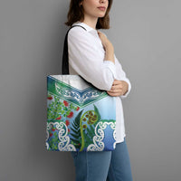 Aotearoa New Zealand Natural Plants Tote Bag Pohutukawa with Silver Ferns Koru Frond Maori Tattoos LT03 - Polynesian Pride