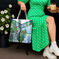 Aotearoa New Zealand Natural Plants Tote Bag Pohutukawa with Silver Ferns Koru Frond Maori Tattoos LT03 - Polynesian Pride