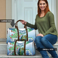 Aotearoa New Zealand Natural Plants Travel Bag Pohutukawa with Silver Ferns Koru Frond Maori Tattoos LT03 - Polynesian Pride