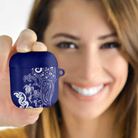 New Zealand Sea Animals with Maori Tribal Tattoo AirPods Case Blue Color LT03 - Polynesian Pride