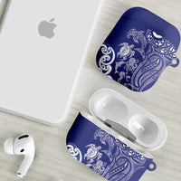 New Zealand Sea Animals with Maori Tribal Tattoo AirPods Case Blue Color LT03 - Polynesian Pride