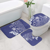 New Zealand Sea Animals with Maori Tribal Tattoo Bathroom Set Blue Color
