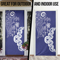 New Zealand Sea Animals with Maori Tribal Tattoo Door Cover Blue Color LT03 - Polynesian Pride