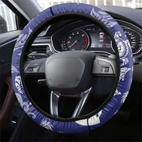 New Zealand Sea Animals with Maori Tribal Tattoo Steering Wheel Cover Blue Color LT03 - Polynesian Pride