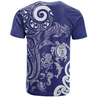 New Zealand Sea Animals with Maori Tribal Tattoo T Shirt Blue Color LT03 - Polynesian Pride