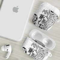 New Zealand Sea Animals with Maori Tribal Tattoo AirPods Case White Color LT03 - Polynesian Pride