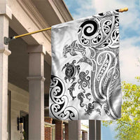 New Zealand Sea Animals with Maori Tribal Tattoo Garden Flag White Color LT03 House Flag White - Polynesian Pride