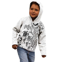 New Zealand Sea Animals with Maori Tribal Tattoo Kid Hoodie White Color LT03 - Polynesian Pride