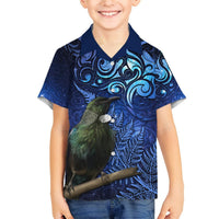 New Zealand Tui Bird Matariki Hawaiian Shirt Maori New Year with Galaxy Fern LT03 - Polynesian Pride