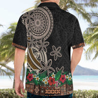 Samoa Siapo Polynesian Art Hawaiian Shirt Tropical Flowers and Tatau Pattern Brown