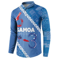 Samoa Independence Day Button Sweatshirt Anniversary 63th-Siapo Art