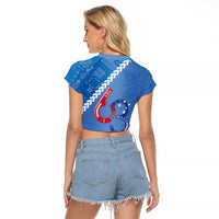 Samoa Independence Day Raglan Cropped T Shirt Anniversary 63th-Siapo Art