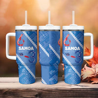 Samoa Independence Day Tumbler With Handle Anniversary 63th-Siapo Art