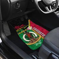 Vanuatu Nakamal and Plumeria Flowers Car Mats Polynesian Pattern