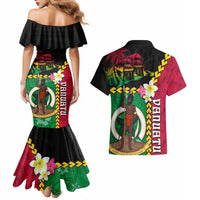 Vanuatu Nakamal and Plumeria Flowers Couples Matching Mermaid Dress and Hawaiian Shirt Polynesian Pattern LT03 - Polynesian Pride