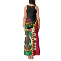 Vanuatu Nakamal and Plumeria Flowers Tank Maxi Dress Polynesian Pattern LT03 - Polynesian Pride