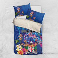 Fiji Bula Bedding Set Tropical Plants with Palm Tree and Iguana Colorful
