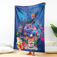 Fiji Bula Blanket Tropical Plants with Palm Tree and Iguana Colorful LT03 - Polynesian Pride