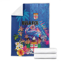 Fiji Bula Blanket Tropical Plants with Palm Tree and Iguana Colorful LT03 - Polynesian Pride