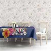 Fiji Bula Tablecloth Tropical Plants with Palm Tree and Iguana Colorful