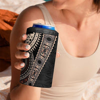 Fiji Traditional Masi 4 in 1 Can Cooler Tumbler Tapa Art Palm Leaves Pattern