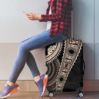 Fiji Traditional Masi Luggage Cover Tapa Art Palm Leaves Pattern