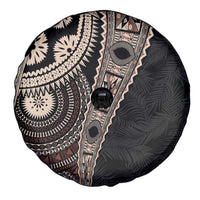Fiji Traditional Masi Spare Tire Cover Tapa Art Palm Leaves Pattern