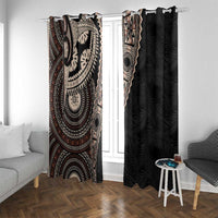 Fiji Traditional Masi Window Curtain Tapa Art Palm Leaves Pattern